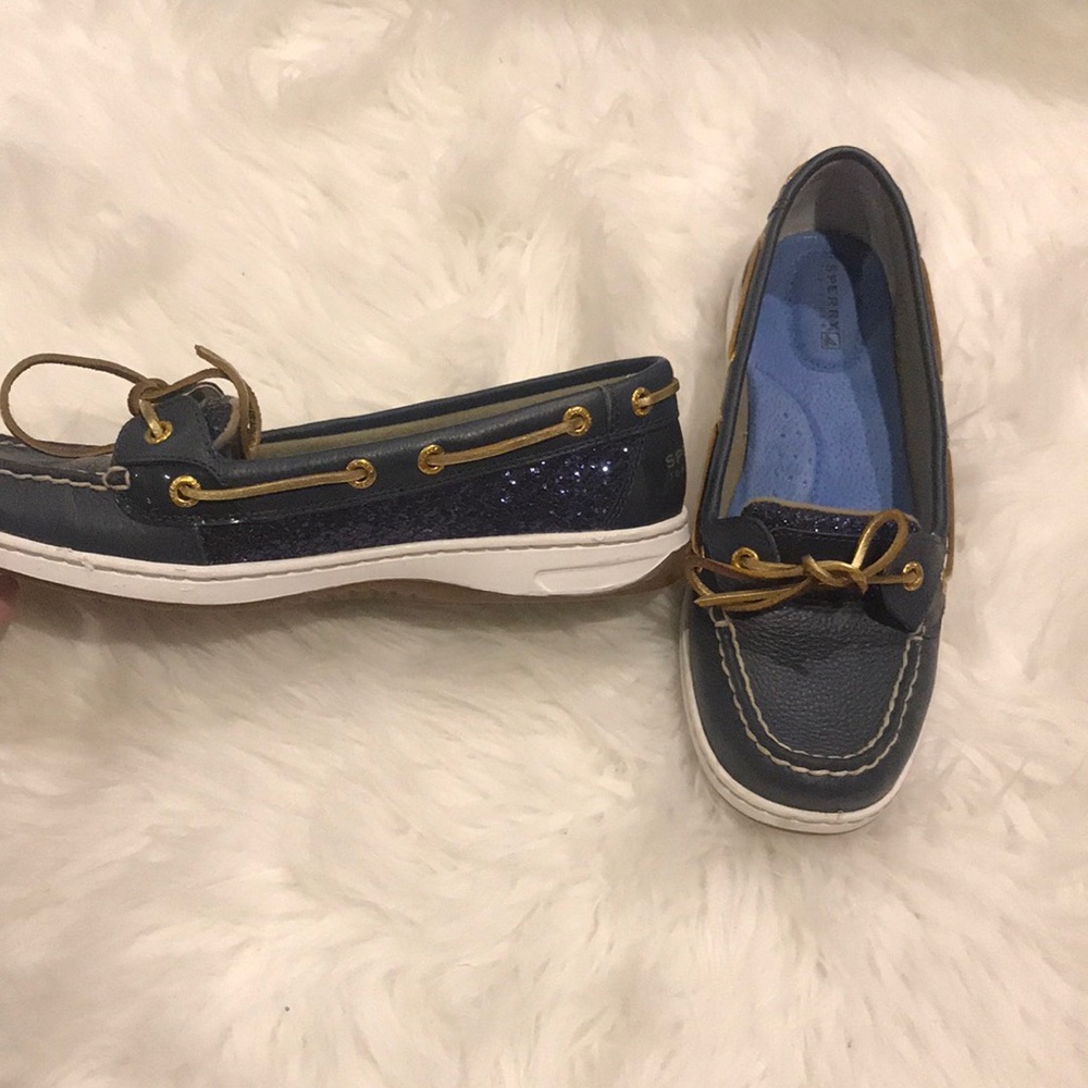 Navy w sequins detailing Sperrys